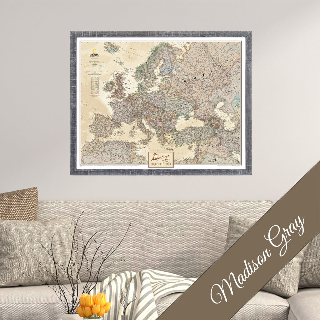 Canvas - Executive Europe Travel Map with Pins