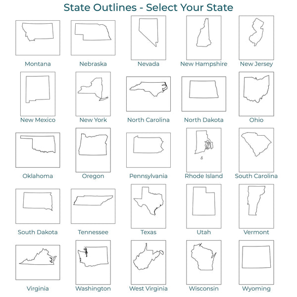 Family State Map Art - Push Pin Travel Maps