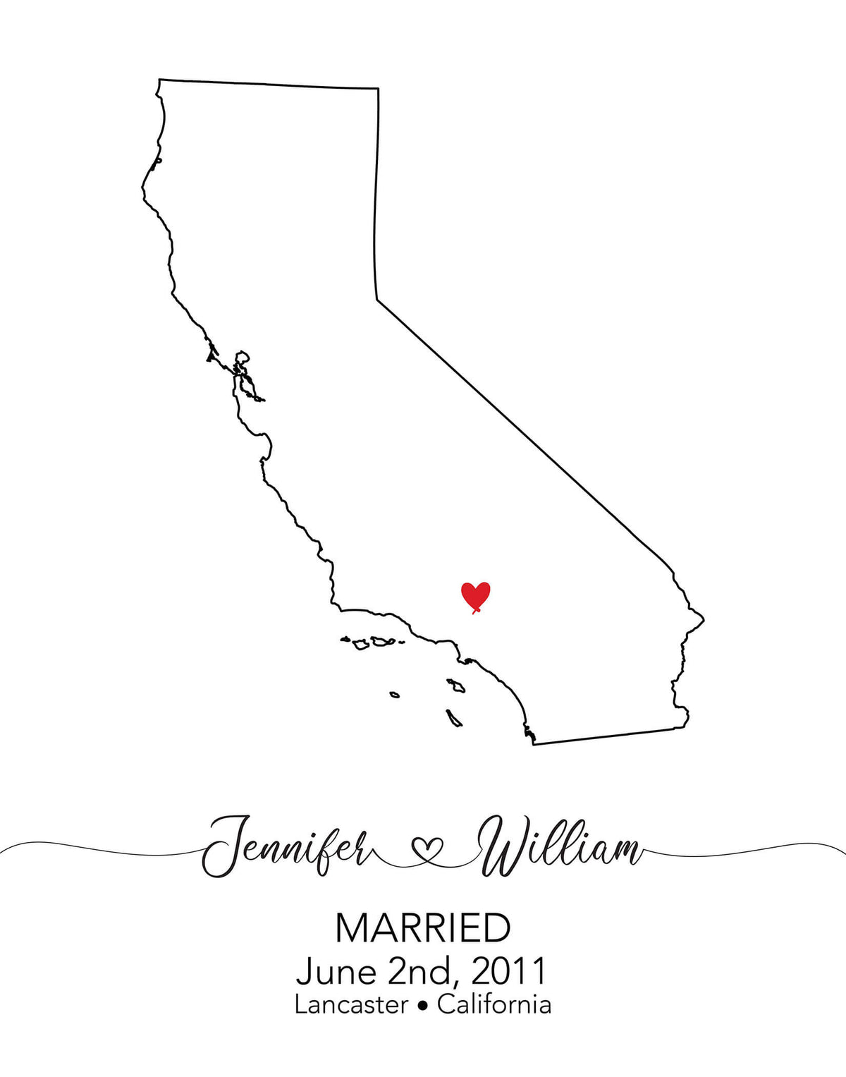 Closeup Example of California State Milestone Map Art