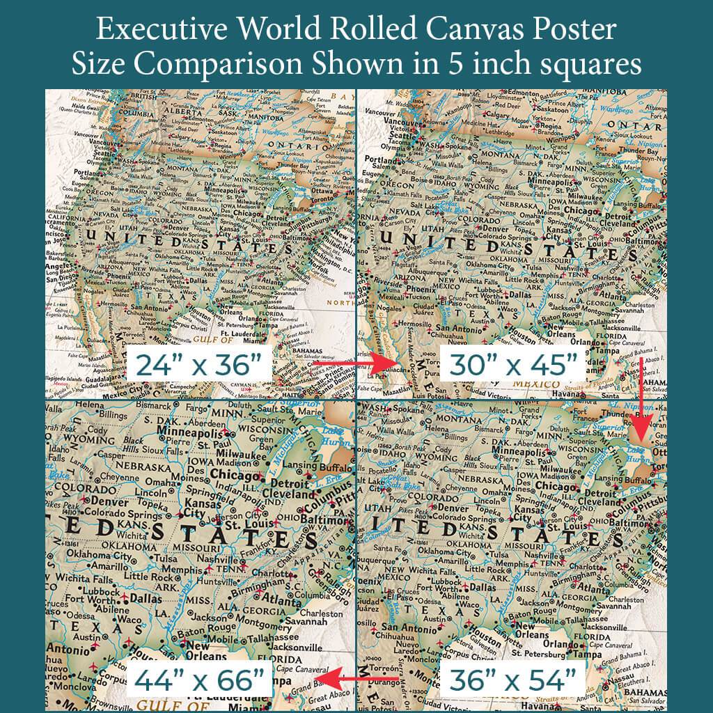 Canvas Travel Map Posters | Personalized Large Canvas Maps - Push Pin ...
