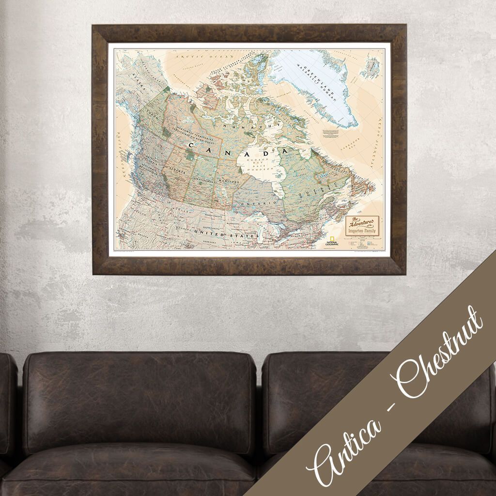 Canvas - Executive Canada Travel Map with Pins