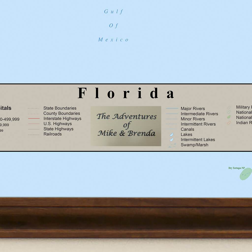 Earth Toned Florida State Map personalized plaque location
