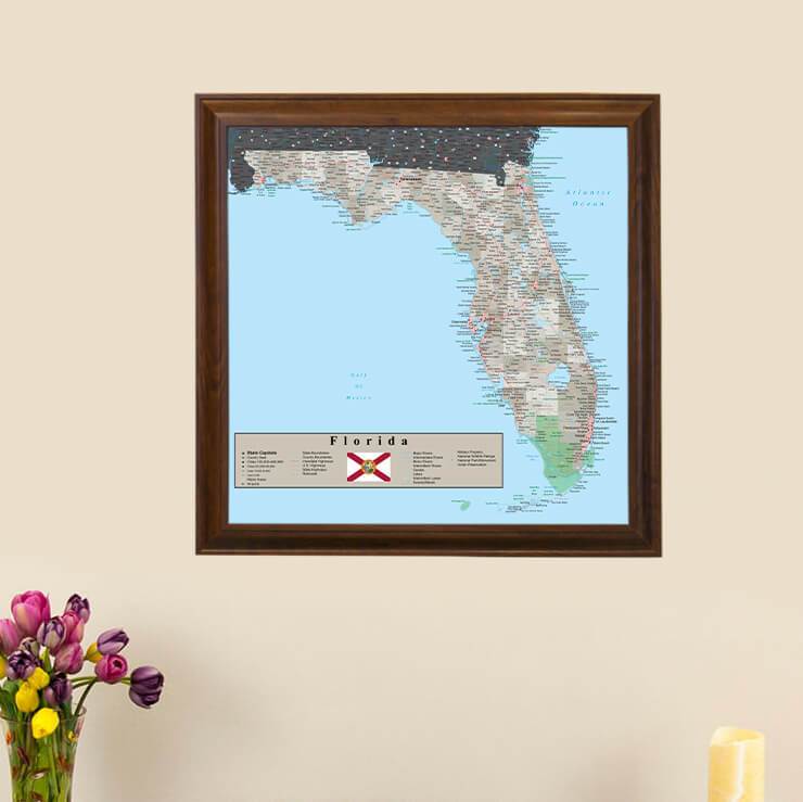 Earth Toned Florida State Map main image