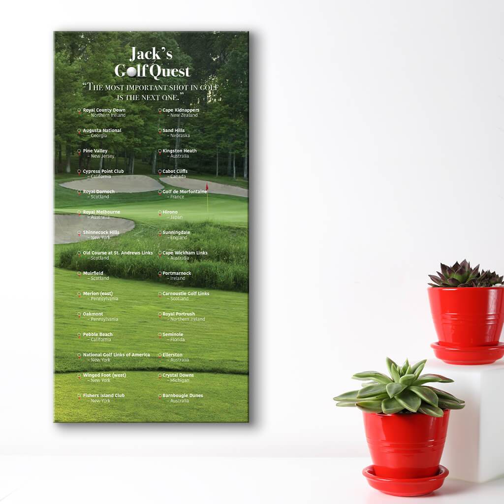 Create your own bucket list - golf course background