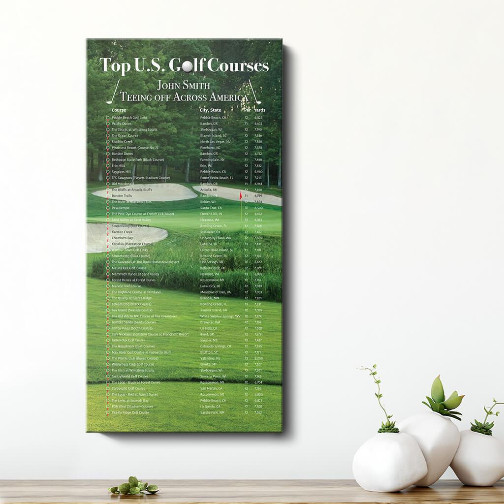 Golf Courses Bucket List Gallery Wrapped