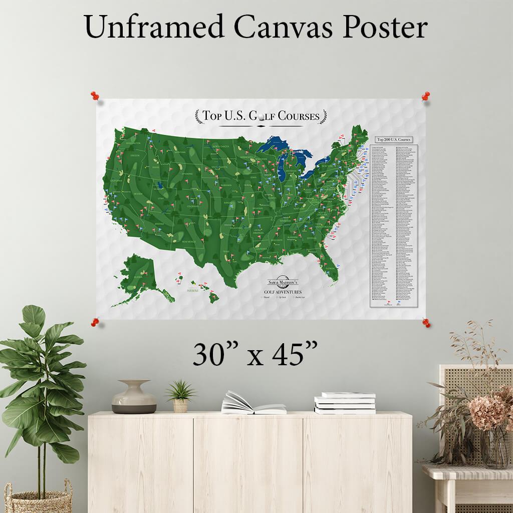 Canvas Poster Print of Top US Golf Course - 30 inches by 45 inches