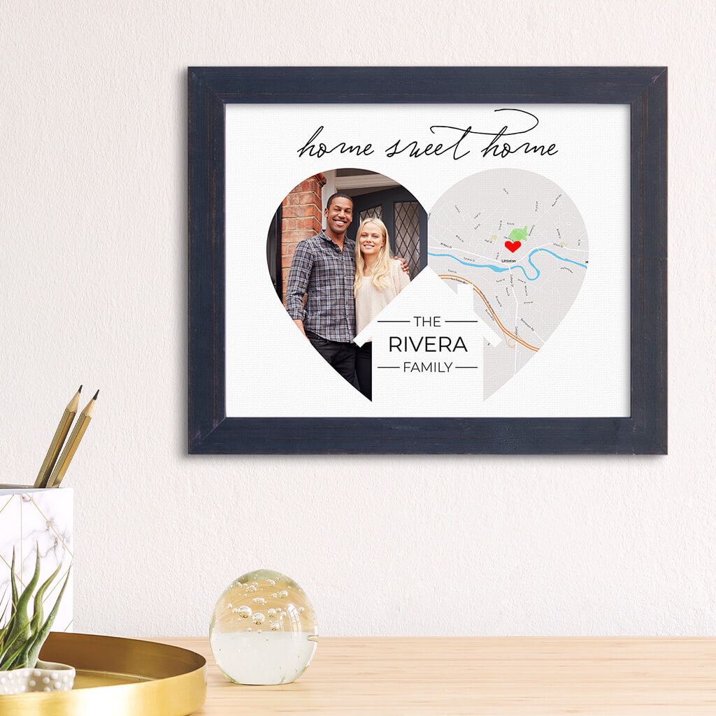Home Sweet Home Canvas Art Print in Carnival Espresso Frame