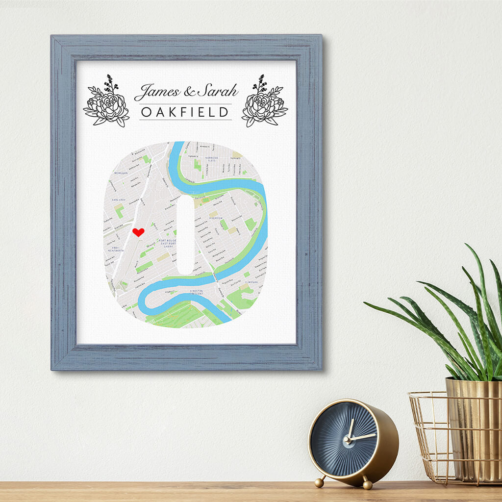 Letter Map Art - Last Name Wall Decor - Option 3