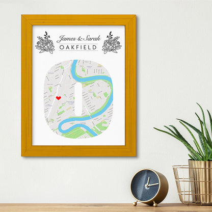 Letter Map Art Option 3 - Carnival Yellow Frame