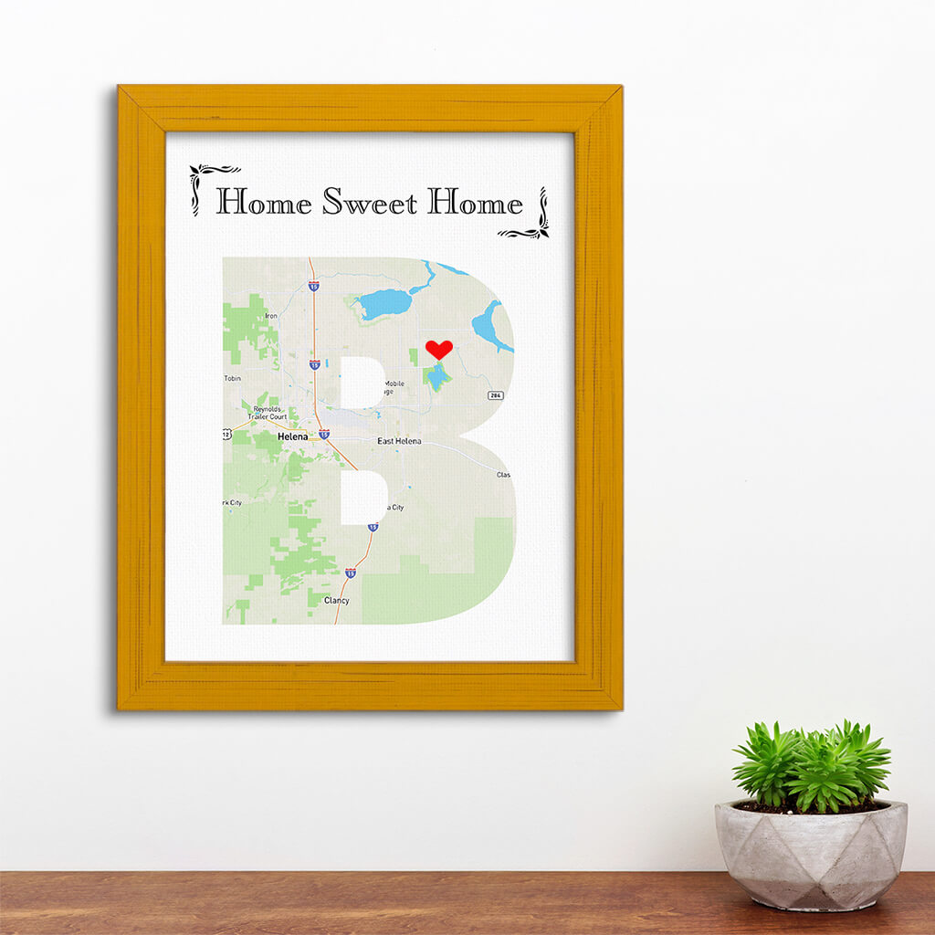 Letter Map Design Custom Letter Map Art | Initial Artwork | Push Pin Travel Maps