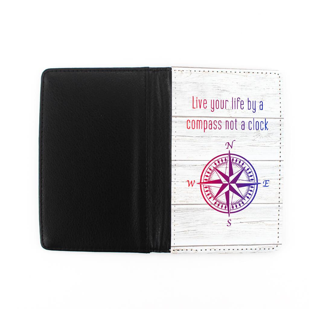 Live Your Life By a Compass Not a Clock (Reds)- Passport Cover