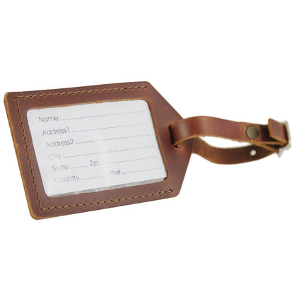 Saddle Leather Luggage Tag