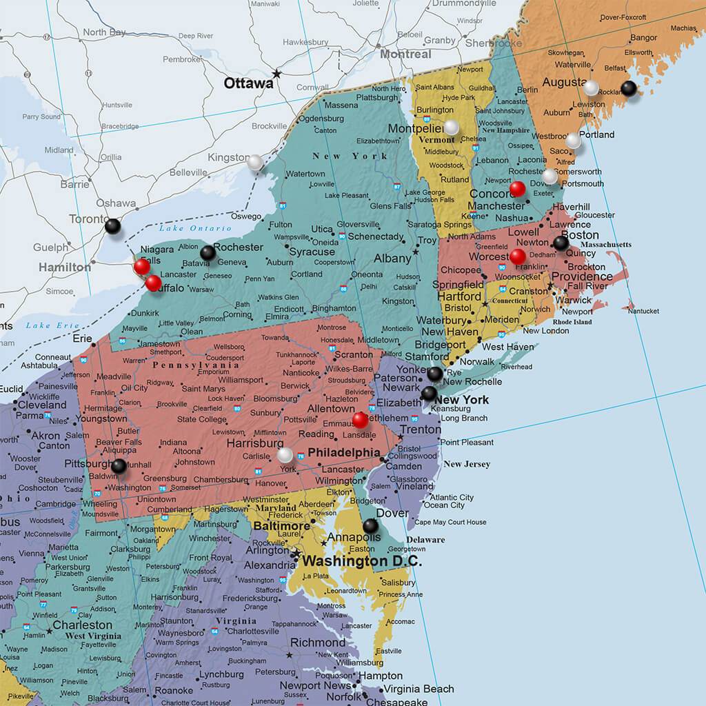 Closeup of Northeast