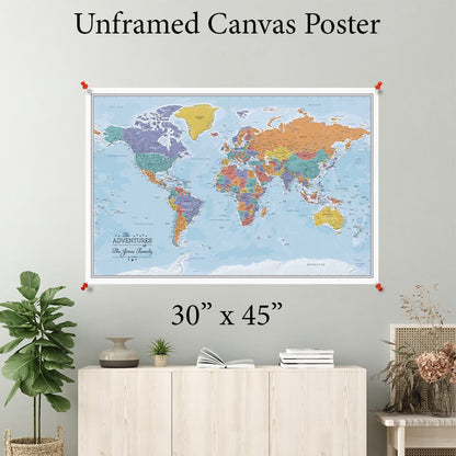 Blue Oceans World Canvas Poster 30 x 45