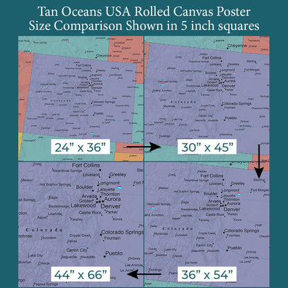 Font Size Comparison on 4 Poster Sizes