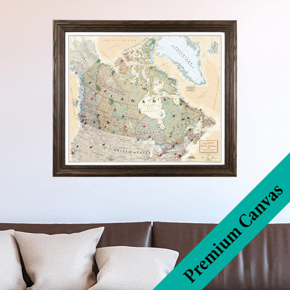 Canvas Executive Canada Push Pin Travel Map