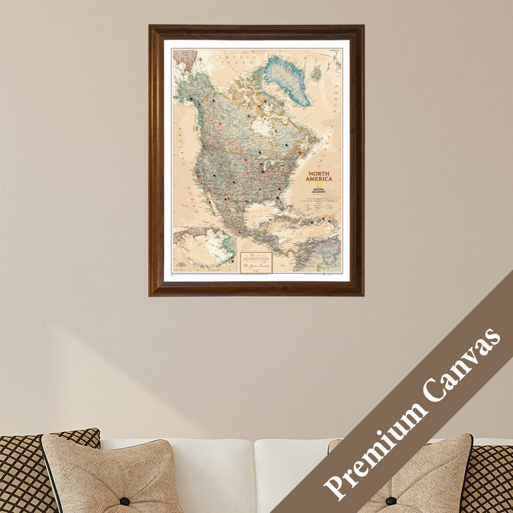 Canvas Push Pin Travel Maps | Maps of Other Countries/Regions