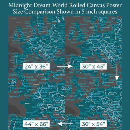 Font Size Comparison on 4 Poster Sizes