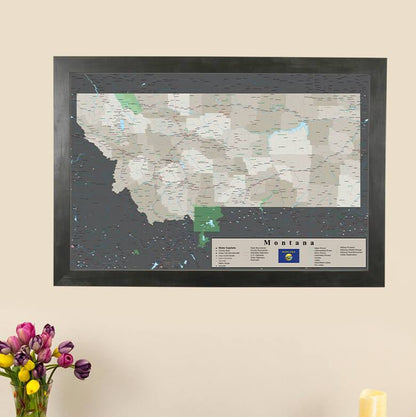 Earth Toned Montana State Push Pin Map main image