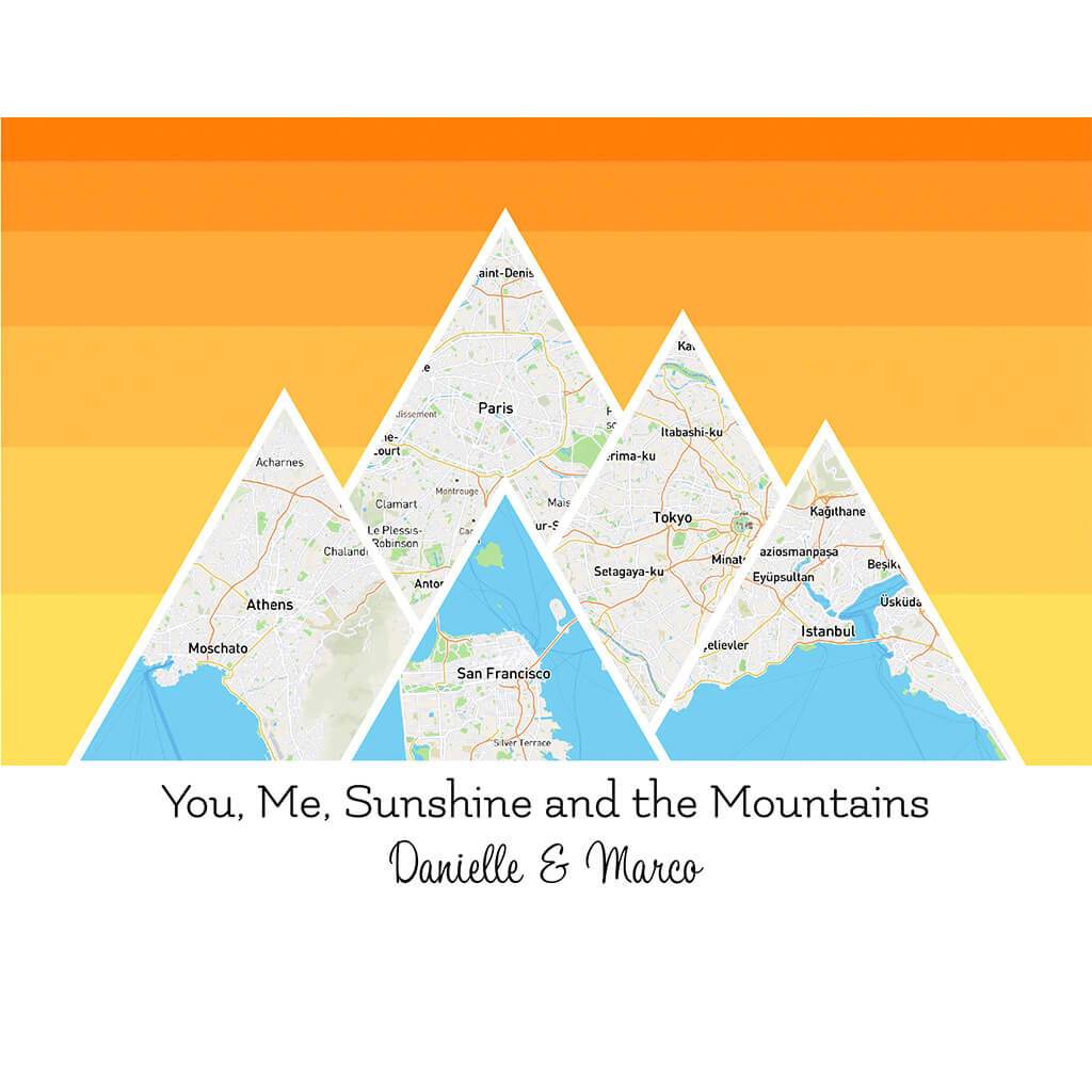Mountain Map Art Option 5