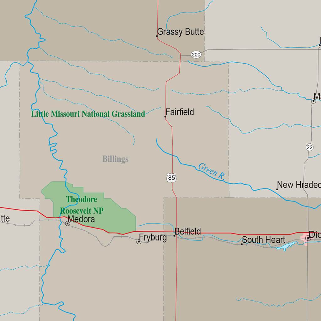 Earth Toned North Dakota Pin Travel Map closeup