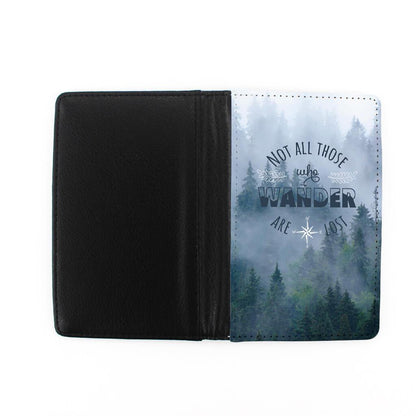 Misty Forest Not all who wander are lost passport holder