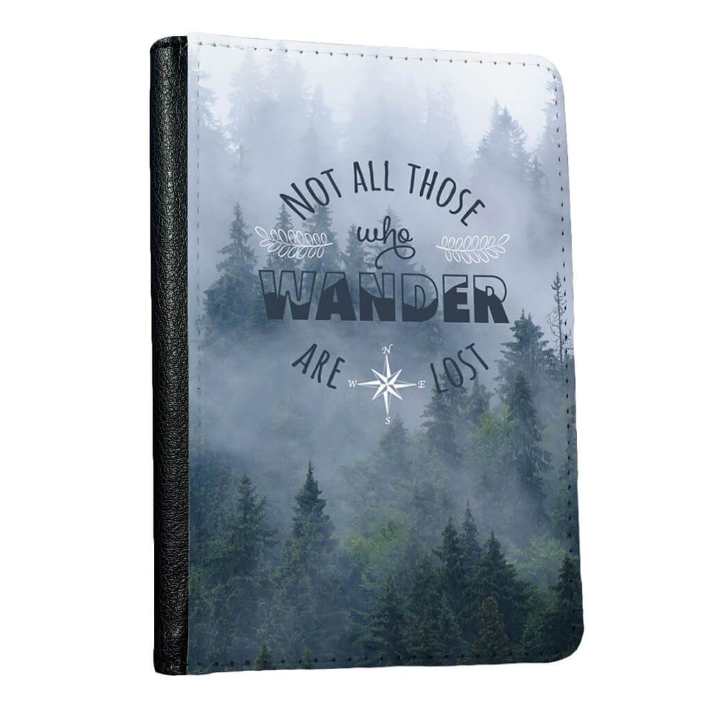 Misty Forest Not all who wander are lost passport holder