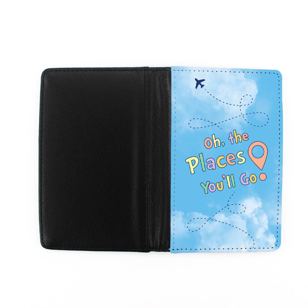 Front and back of "Oh the places you'll go" passport holder