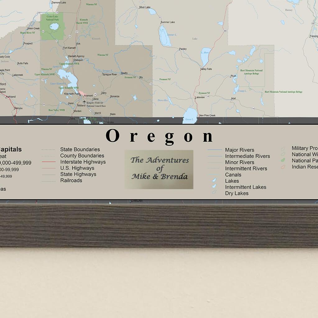 Earth Toned Oregon State Pin Travel Map Plaque Location