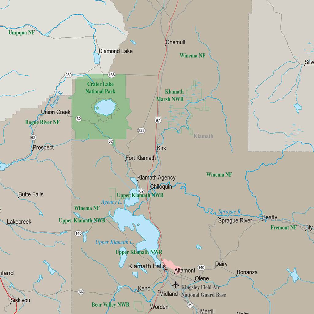 Earth Toned Oregon State Pin Travel Map Closeup
