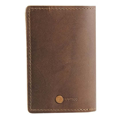 Back Dark Brown Leather Passport Holder