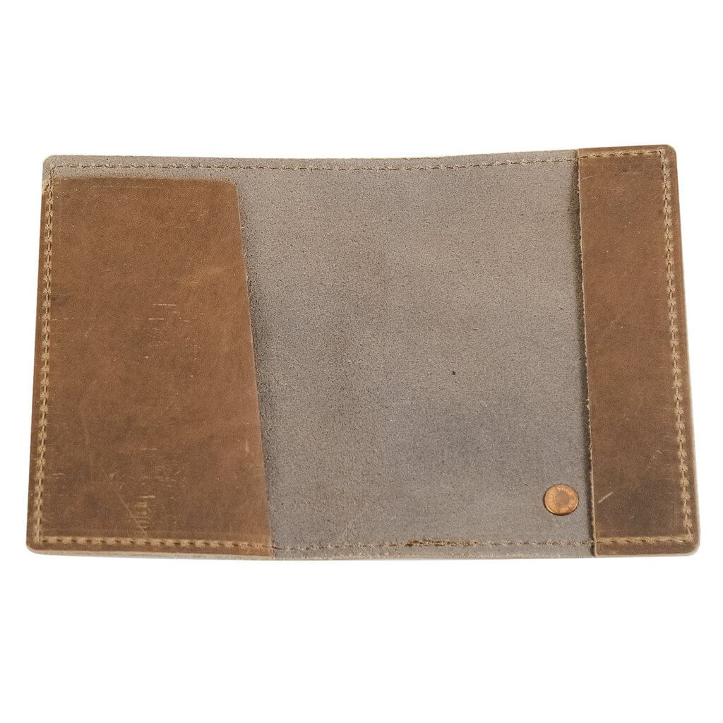 Leather Passport Holder Open