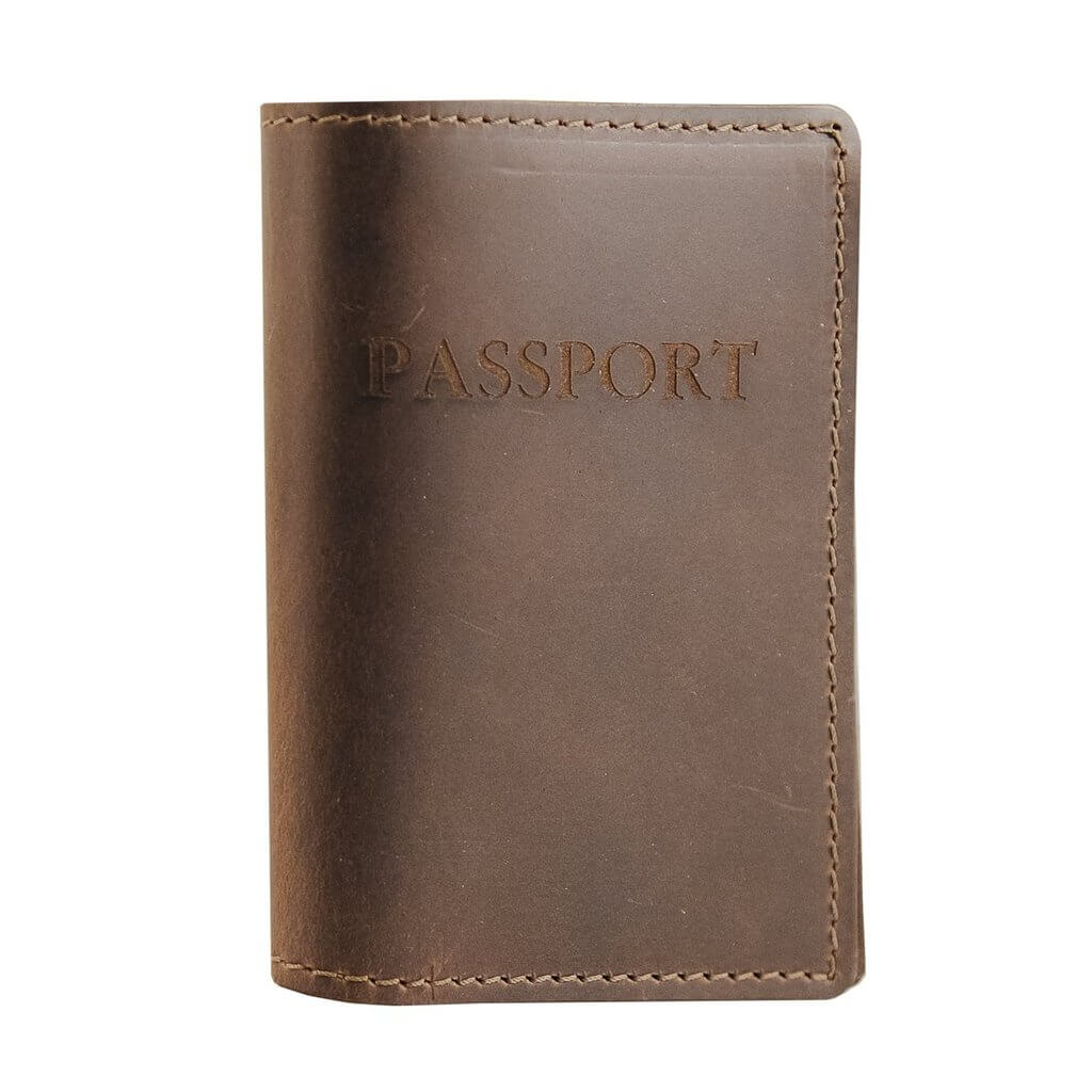 Dark Brown Leather Passport Holder