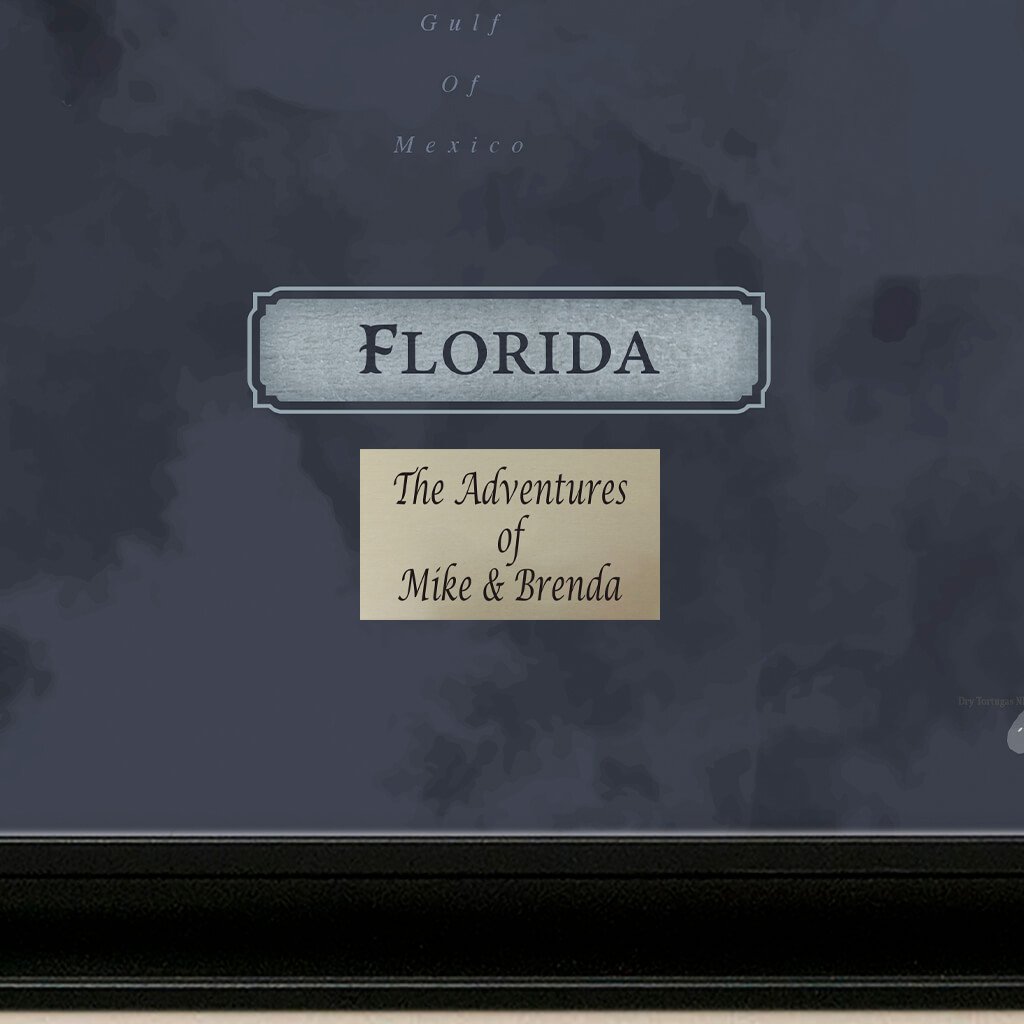Florida Slate Travel Map with pins
