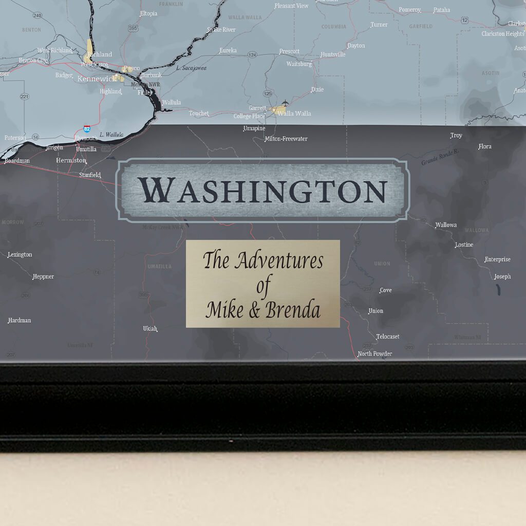 Push Pin Travel Maps Washington State Slate Map with Pins Plaque Location