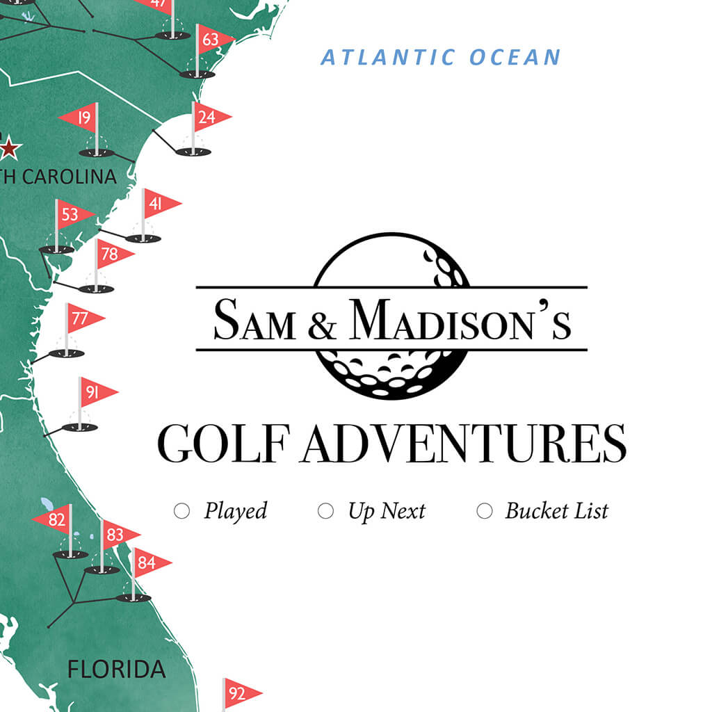 Canvas Golf Map Personalization Layout and Location