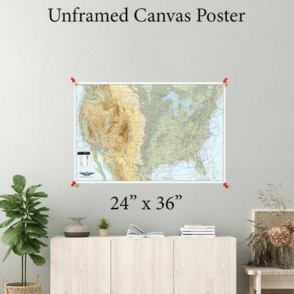 USA VFR Planning Map Canvas Poster 24 x 36