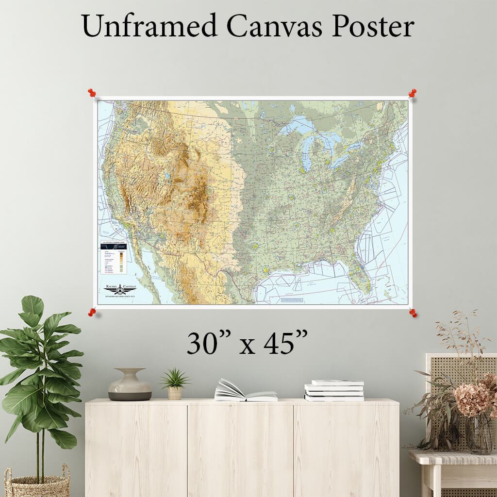 USA VFR Planning Map Canvas Poster 30 x 45