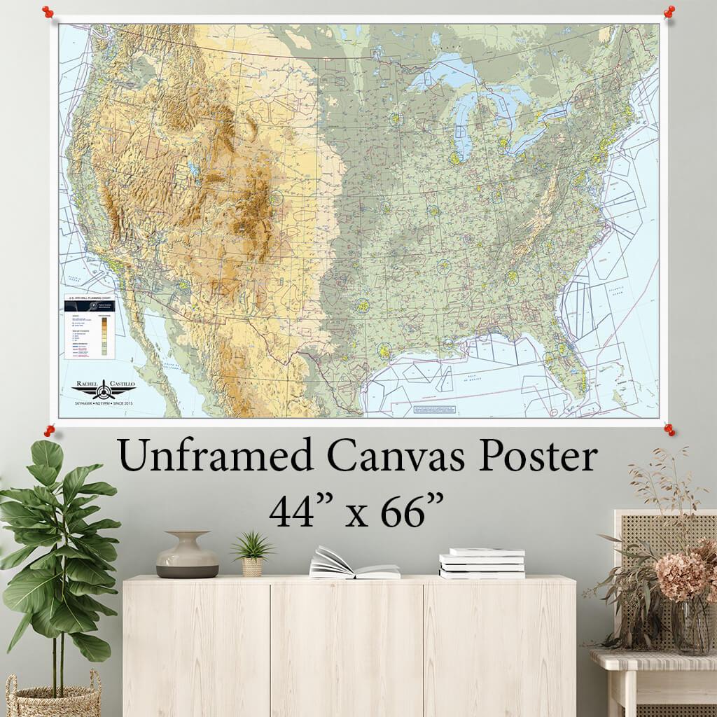 USA VFR Planning Map Canvas Poster 44 x 66