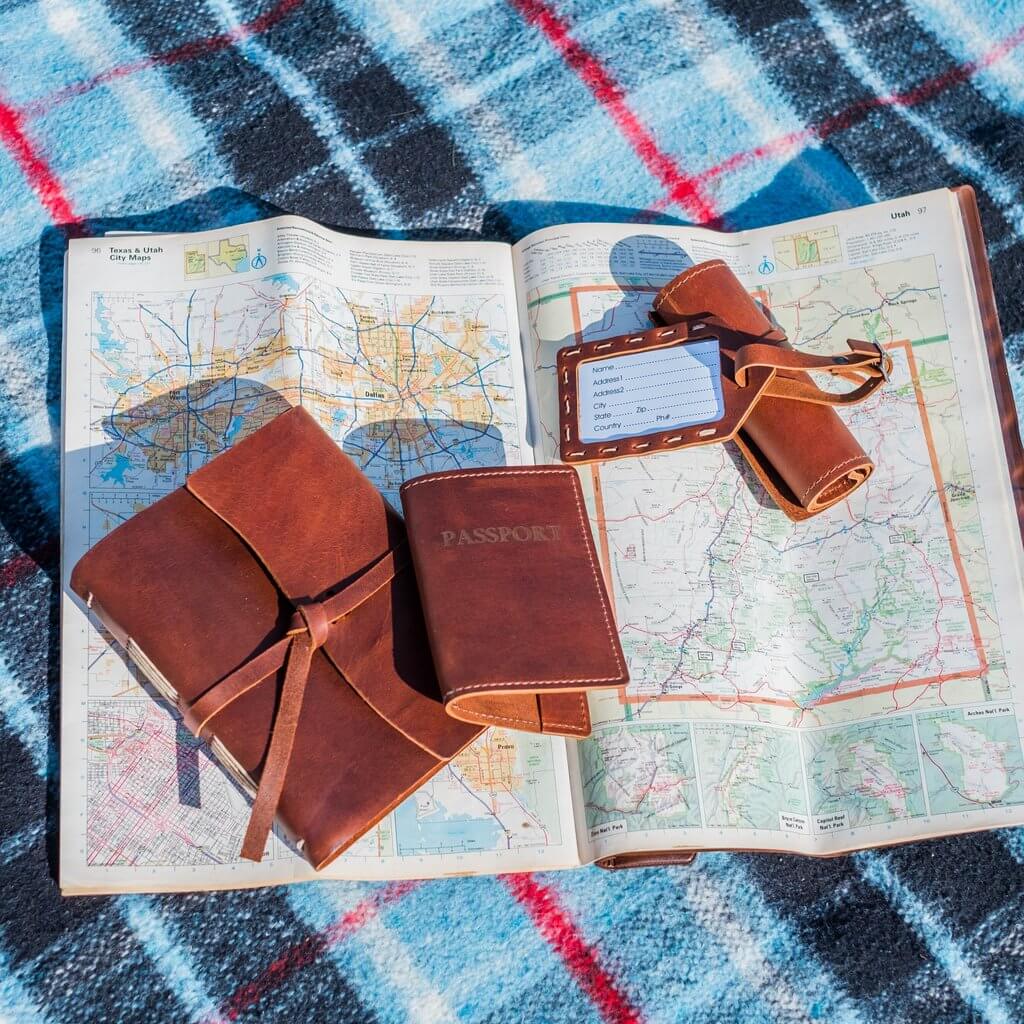Leather Passport Holder and Journal