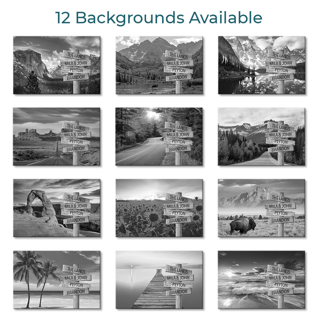 12 Photo Backgrounds Available - Black and white