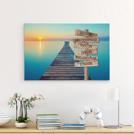 Ocean Dock Sign Art - 24x36 - color