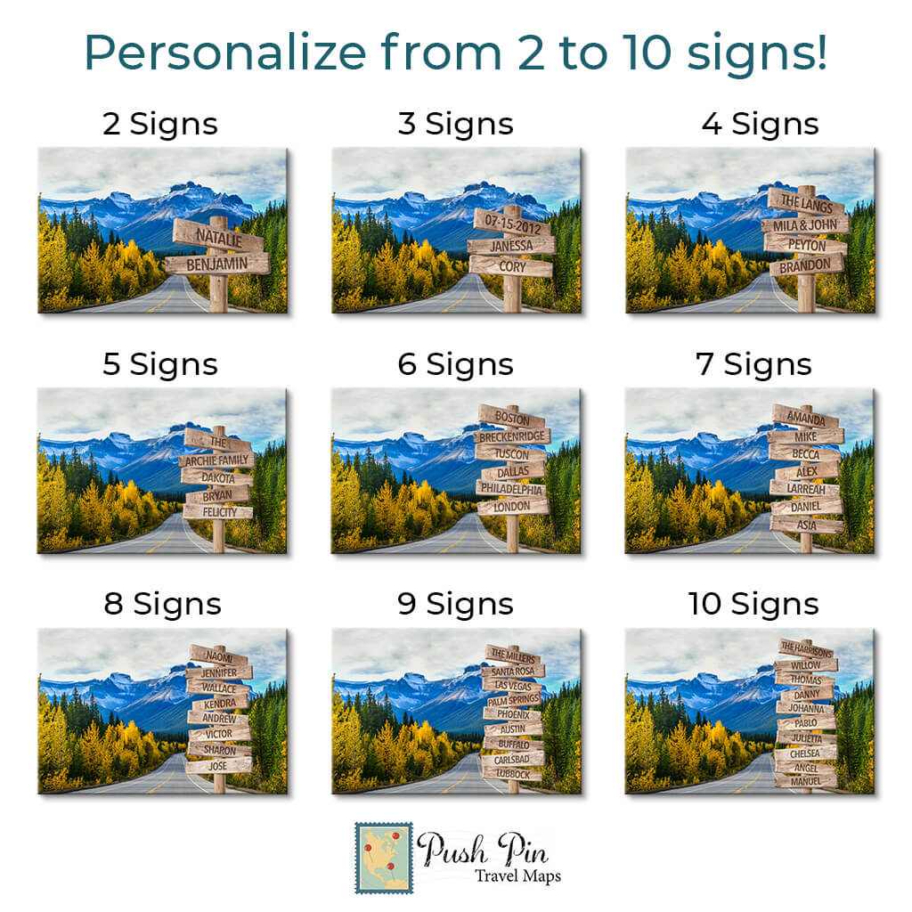 Mountain Road Sign Art - 2-10 signs