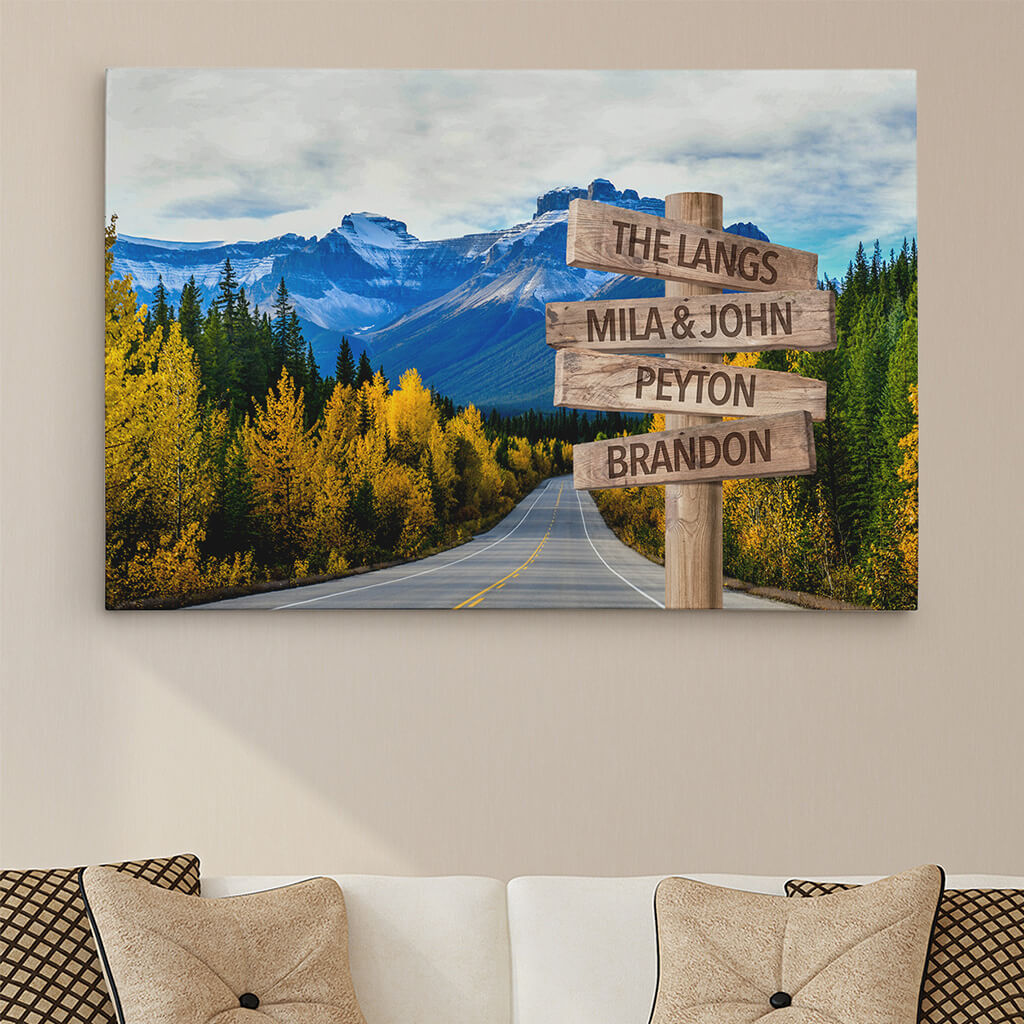 Mountain Road Sign Art - 30x45 - color