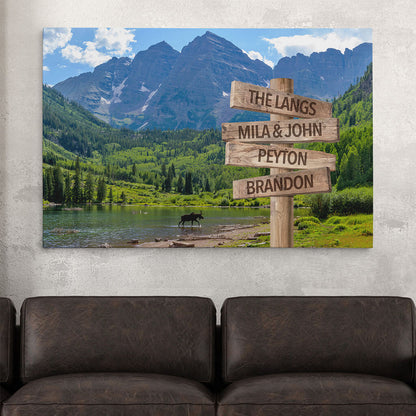 Maroon Bells Sign Art - 30x45 color