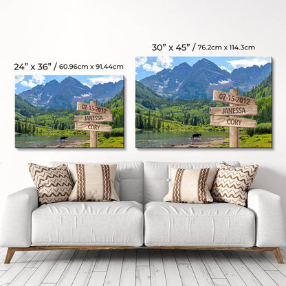 Maroon Bells Sign Art - Size comparison