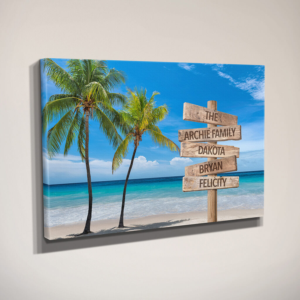 Side view of Ocean Palm Trees Sign Art