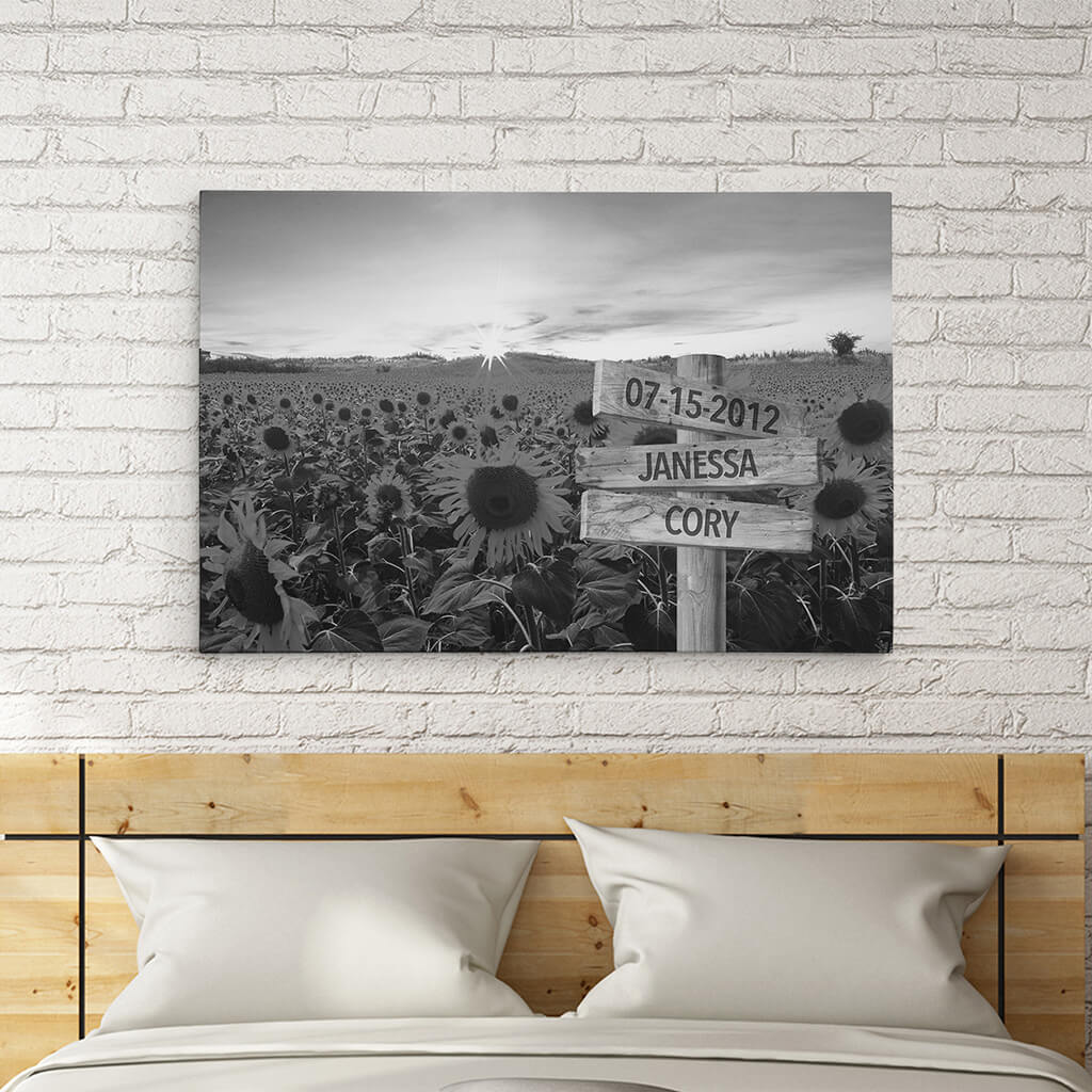 Sunflower Sign Art - 24x36 - B&W