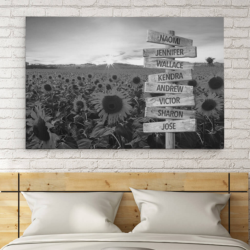 Sunflower Sign Art - 30x45 - B&W