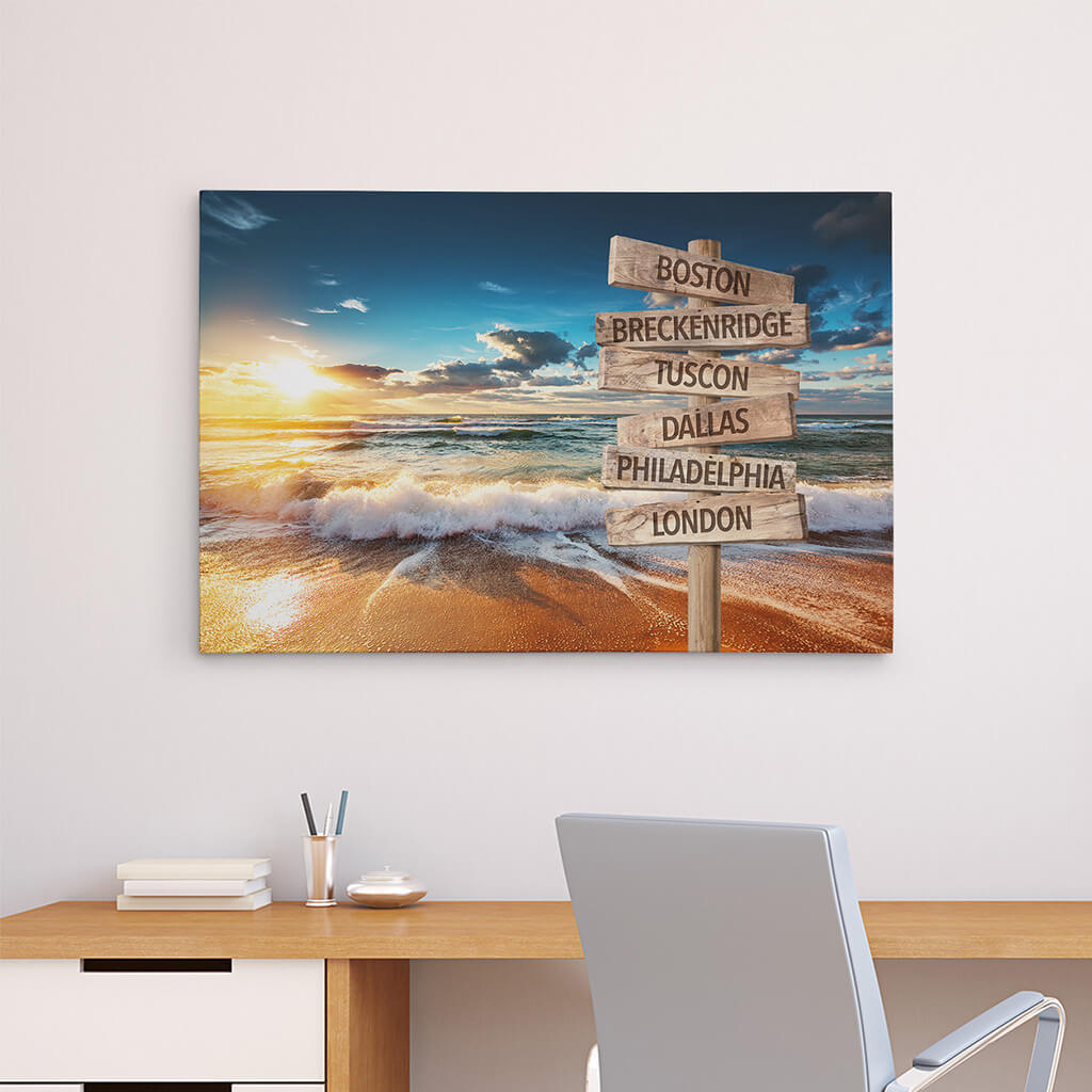 Ocean Wave Sign Art - 24x36 - color